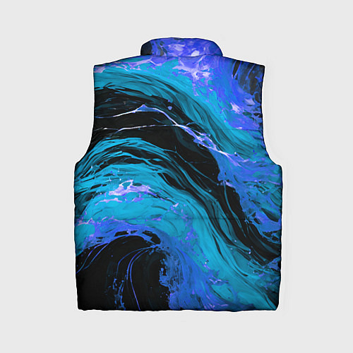 Женский жилет Синие брызги на чёрном фоне / 3D-Красный – фото 2