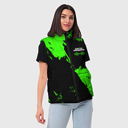 Женский жилет Arctic Monkeys - Зеленые брызги, цвет: 3D-светло-серый — фото 2