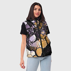 Женский жилет Чёрно-жёлтый камень, цвет: 3D-красный — фото 2