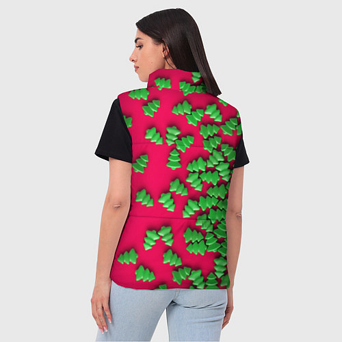 Женский жилет Веселые елочки / 3D-Красный – фото 4