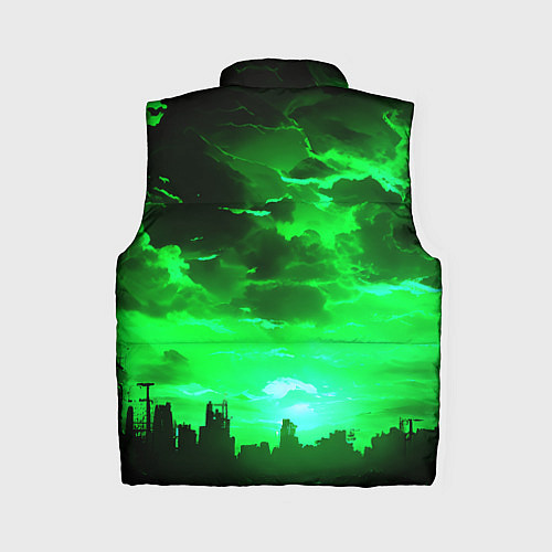 Женский жилет Кислотный зелёный закат / 3D-Черный – фото 2