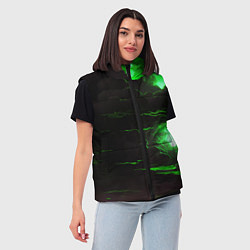 Женский жилет Кислотный зелёный закат, цвет: 3D-красный — фото 2