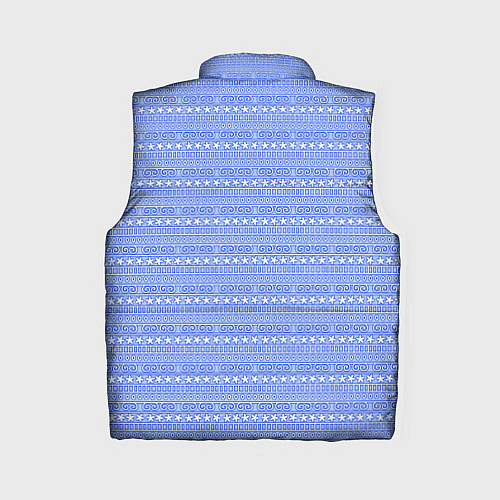Женский жилет Бело-голубой простой узор / 3D-Черный – фото 2
