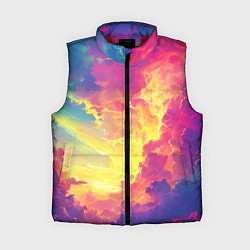 Женский жилет Розовые облака на синем небе, цвет: 3D-красный
