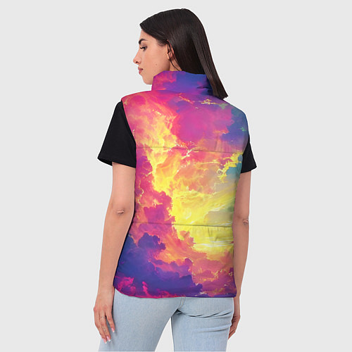 Женский жилет Розовые облака на синем небе / 3D-Красный – фото 4