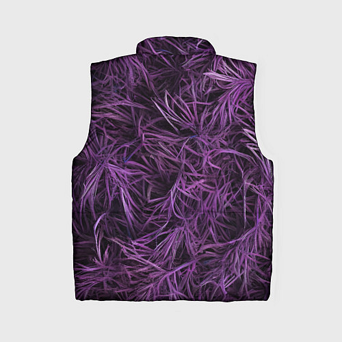 Женский жилет Фиолетовая трава на чёрном фоне / 3D-Черный – фото 2