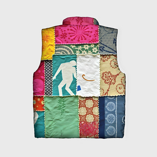 Женский жилет Пэчворк с человечком / 3D-Красный – фото 2