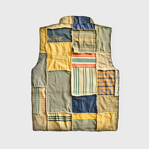 Женский жилет Пэчворк в желтых оттенках / 3D-Черный – фото 2