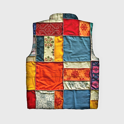 Женский жилет Пэчворк из ярких тканей / 3D-Черный – фото 2