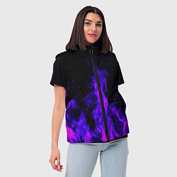 Женский жилет Неоновый огонь на черном фоне, цвет: 3D-светло-серый — фото 2