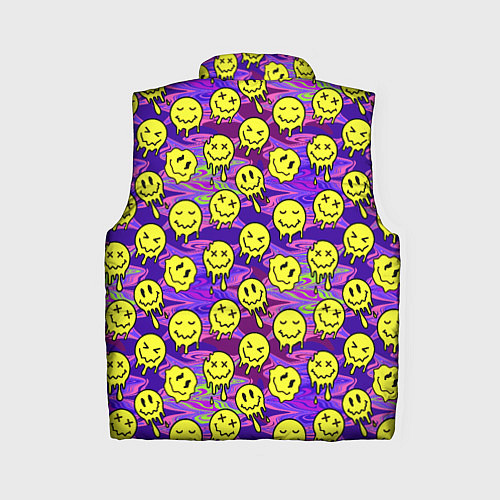 Женский жилет Психоделические желтые смайлы / 3D-Черный – фото 2
