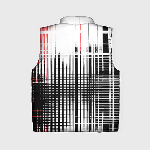 Женский жилет Красно-чёрный гранж на белом фоне / 3D-Черный – фото 2