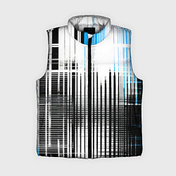 Женский жилет Сине-чёрный гранж на белом фоне, цвет: 3D-светло-серый