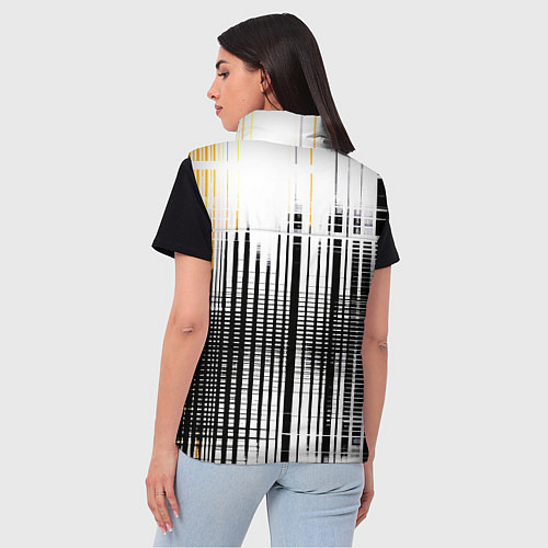 Женский жилет Жёлто-чёрный гранж на белом фоне / 3D-Красный – фото 4