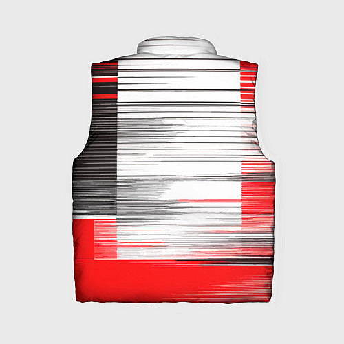 Женский жилет Чёрные вертикальные полосы на красно-белом фоне / 3D-Черный – фото 2