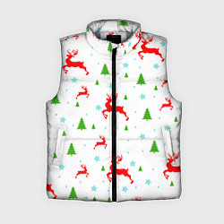 Женский жилет Новогодние олени с ёлками