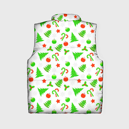 Женский жилет Новогодний ёлочный паттерн / 3D-Светло-серый – фото 2