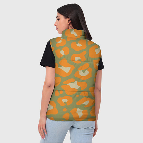 Женский жилет Рыже-зеленый леопардовый / 3D-Светло-серый – фото 4
