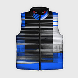 Женский жилет Белые вертикальные полосы на чёрно-синем фоне, цвет: 3D-красный