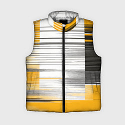 Женский жилет Чёрные вертикальные полосы на жёлто-белом фоне, цвет: 3D-светло-серый