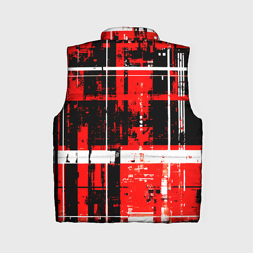 Женский жилет Красно-белый гранж на чёрном фоне / 3D-Черный – фото 2