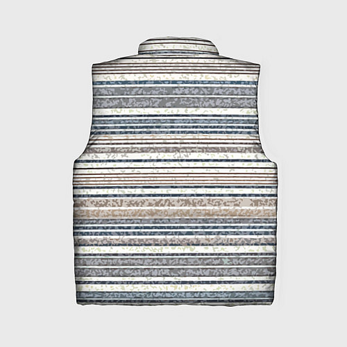 Женский жилет Светлый бежевый с синим текстурированные полосы / 3D-Черный – фото 2