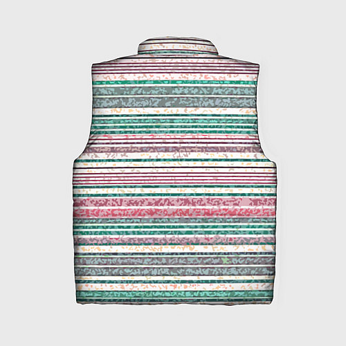 Женский жилет Светлый зелёно-розовый текстурированные полосы / 3D-Черный – фото 2