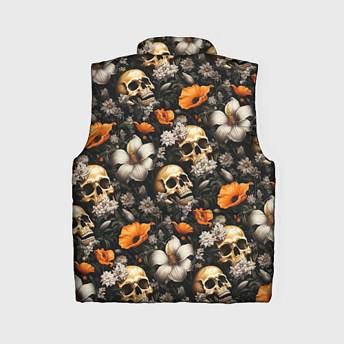 Женский жилет Маки и черепа / 3D-Черный – фото 2