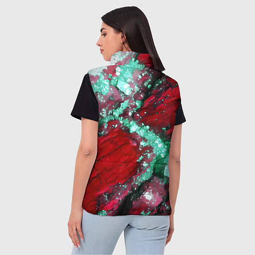 Женский жилет Голубой минерал в красном камне / 3D-Красный – фото 4