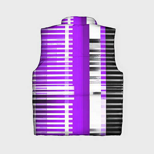 Женский жилет Белые полосы на чёрно-фиолетовом фоне / 3D-Светло-серый – фото 2