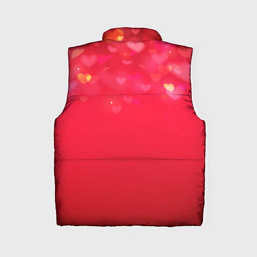Женский жилет Красный градиент с падающими сердечками / 3D-Красный – фото 2