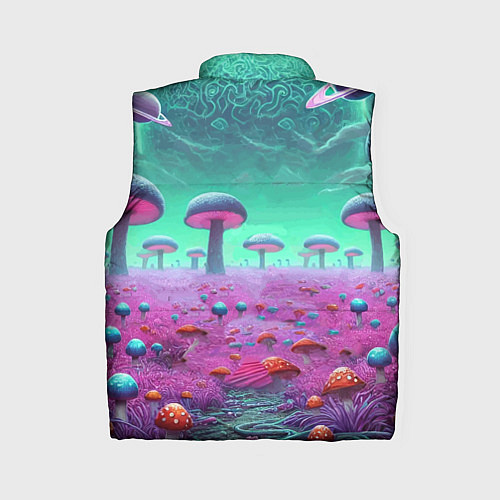 Женский жилет Рик и Морту на сказочной грибной планете - нейроар / 3D-Черный – фото 2