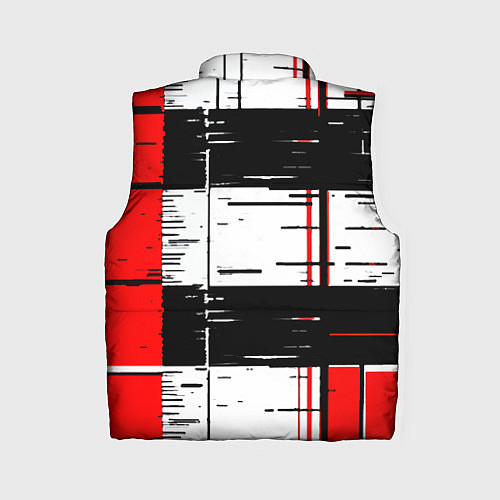 Женский жилет Чёрные и красные полосы на белом фоне / 3D-Черный – фото 2