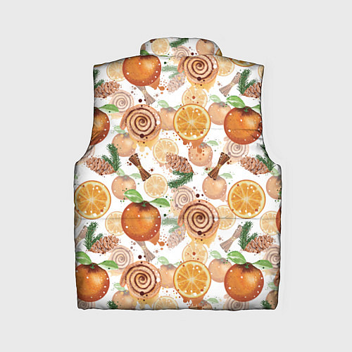 Женский жилет Апельсины, корица, булочки с корицей на светлом фо / 3D-Красный – фото 2