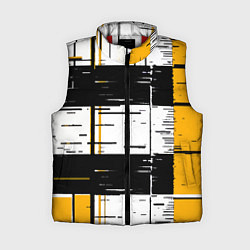 Женский жилет Жёлтые и чёрные полосы на белом фоне, цвет: 3D-красный