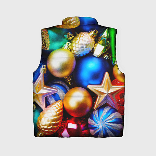 Женский жилет Новогодние украшения / 3D-Светло-серый – фото 2