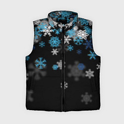 Женский жилет Снежинки объемные, цвет: 3D-светло-серый