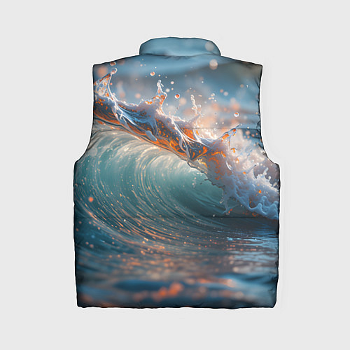 Женский жилет Волна и блики солнца / 3D-Светло-серый – фото 2