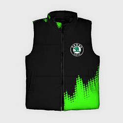 Женский жилет Skoda краски зеленые, цвет: 3D-черный