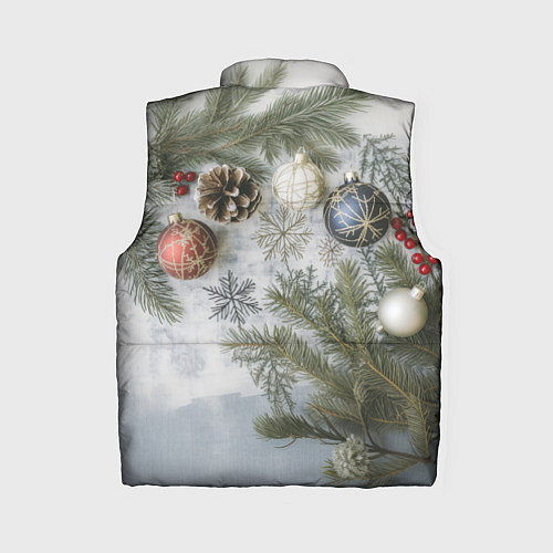Женский жилет Новогодние ветки / 3D-Светло-серый – фото 2