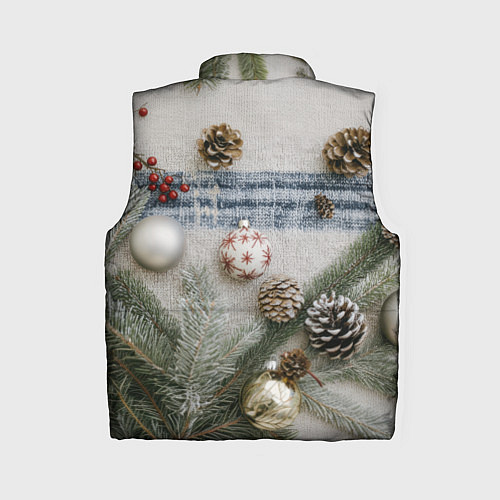 Женский жилет Новогодние украшения / 3D-Красный – фото 2