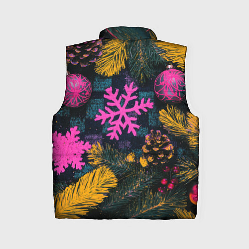 Женский жилет Новый год и краски / 3D-Черный – фото 2
