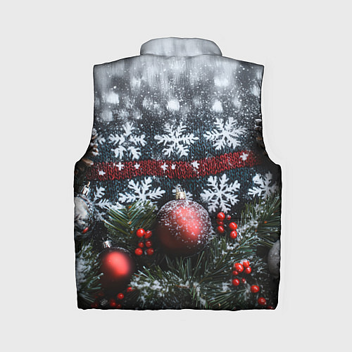 Женский жилет Новогодние снежинки / 3D-Черный – фото 2