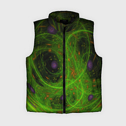 Женский жилет Зелёный дым абстракция, цвет: 3D-черный