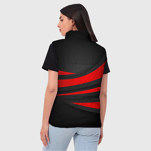 Женский жилет Mitsubishi - красная волна / 3D-Красный – фото 4