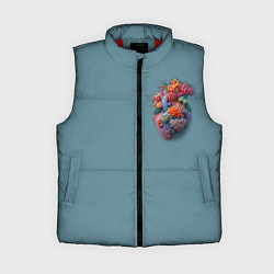Женский жилет Яркое сердце из кораллов в морском стиле, цвет: 3D-красный
