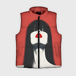 Женский жилет Девушка на красном фоне