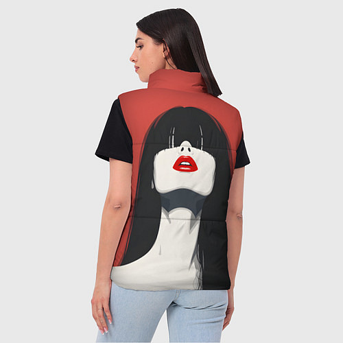 Женский жилет Девушка на красном фоне / 3D-Красный – фото 4