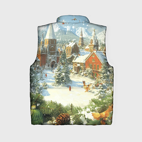Женский жилет Фон рождества / 3D-Светло-серый – фото 2
