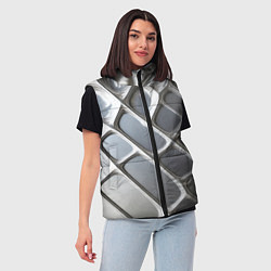 Женский жилет Полированный металл серебряный, цвет: 3D-черный — фото 2